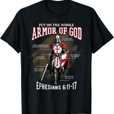 Full Armor of God Men Women Kids Christian Bible Verse Gift T-Shirt
