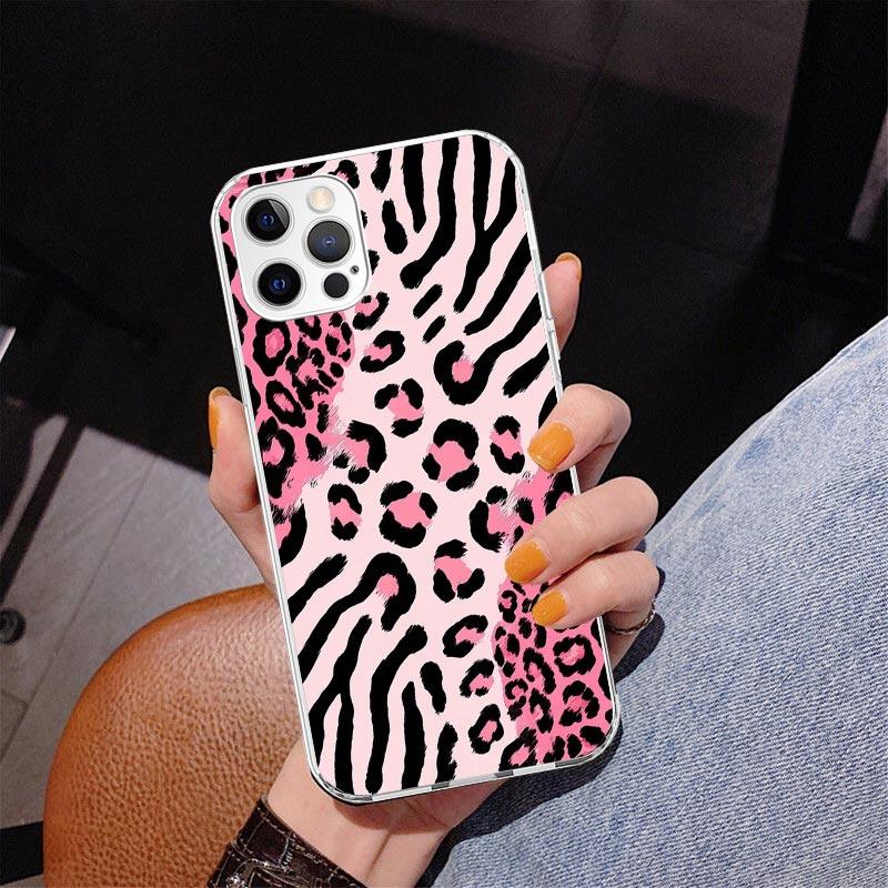 Rosa Leopardenmuster Handyhülle Für iPhone 13 12 Mini 11 Pro Max XS XR X SE 7 8 Plus 5S 5 6S 6 Geschenk Druckabdeckung Fundas