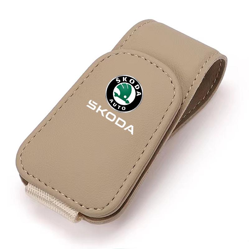 DYZ5 Automotive Glasses Storage Clip Visor Sunglasses Holder For Skoda Enyaq A7 Octavia Kodiaq Fabia Superb Rapid Kamiq Karoq