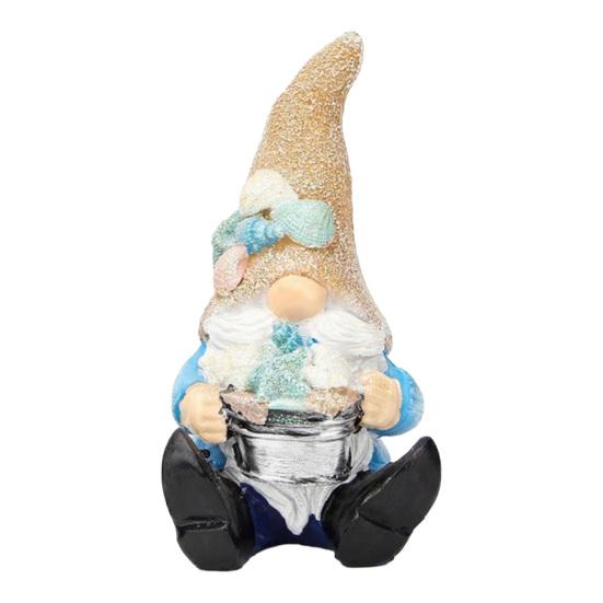 Coastal Gnome Figurine Beach Shell Conch Gnome Ornament Resin Ocean Gnome Statue for Summer