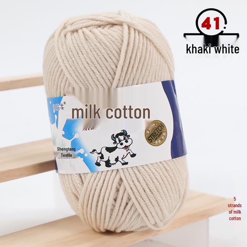 Filato di Cotone Lattiginoso a 5 Fili per Maglia & Uncinetto - Kit Fai da Te per Sciarpa, Coperta Lavorate a Mano di Spessore Medio