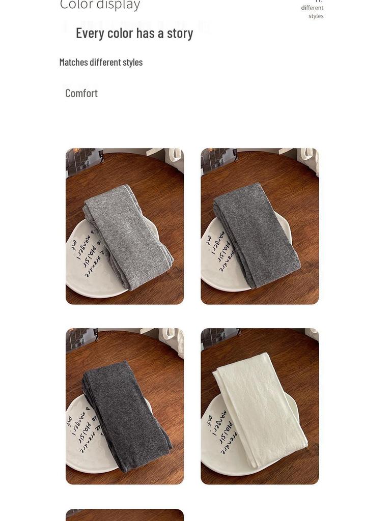 Women's Combed Cotton Tights, Grey Diamond Pattern, Slimming, Medium Thickness, Autumn/Winter Style.