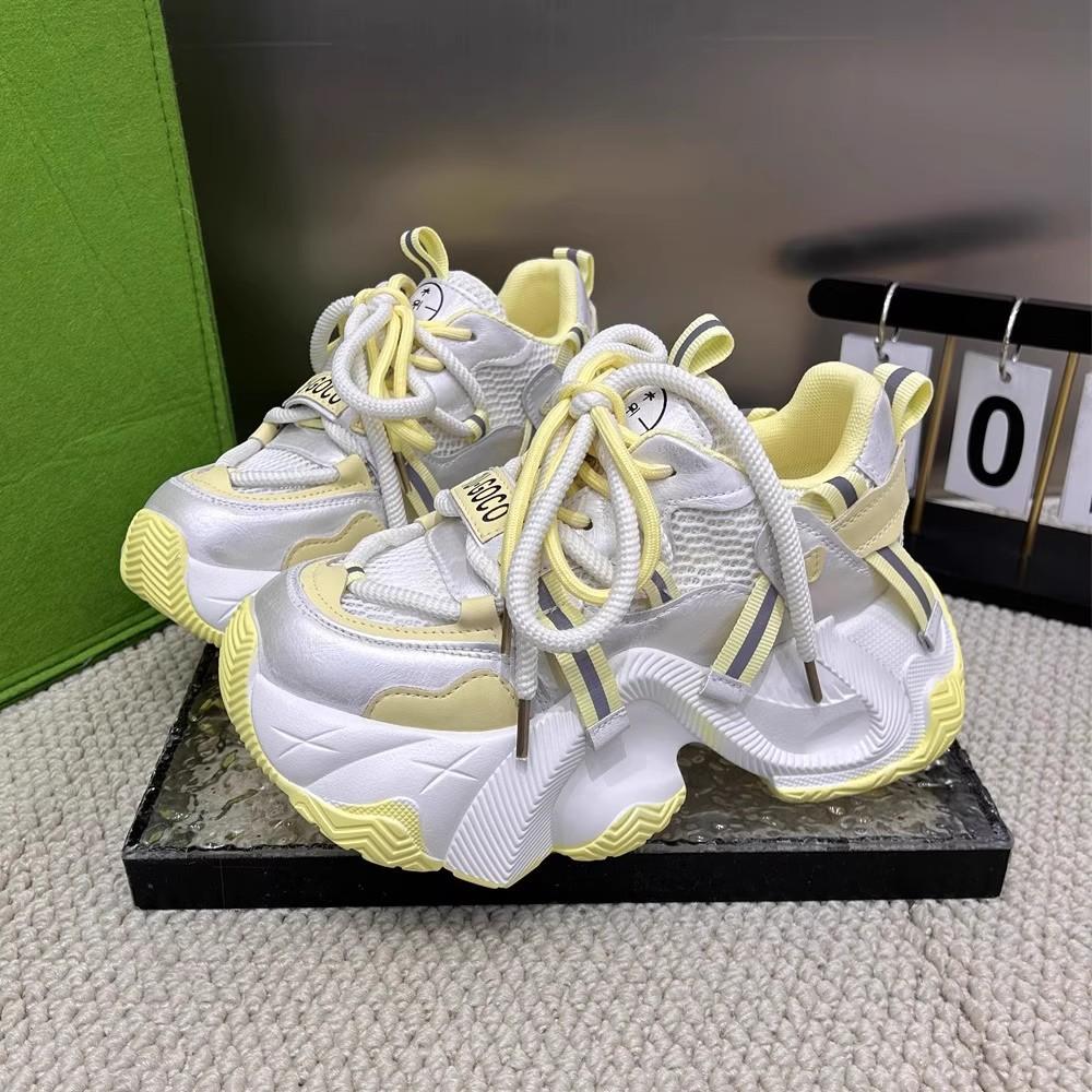 Cool Thick-soled Dad Shoes Women's Autumn New Mesh Breathable Heightened Feet Small Versatile Casual Sports Shoes