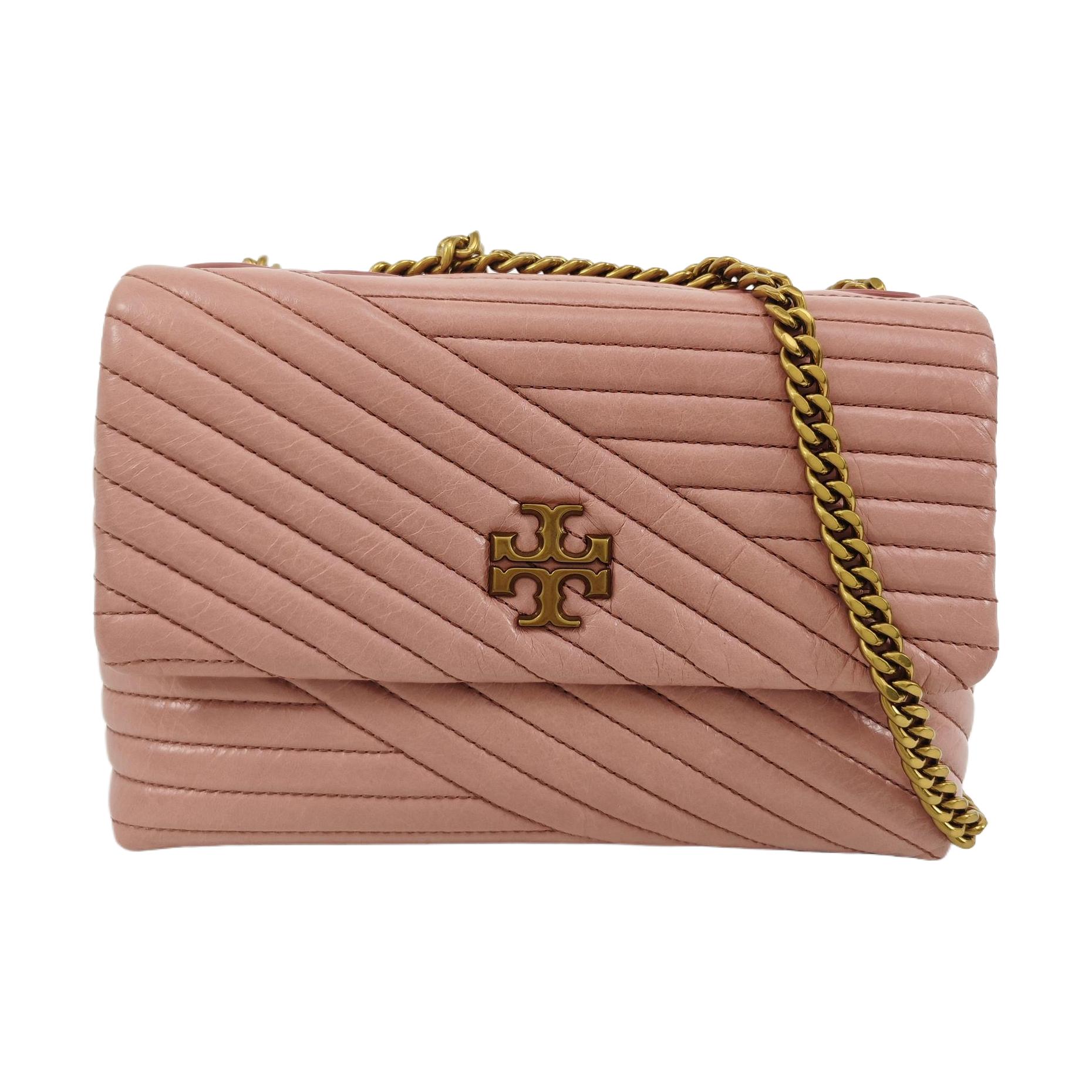[Pre-Owned] Kira Small Pink Leather Quilted Shoulder Bag Crossbody Bag Gold Hardware - Excellent #12J35Q6 ONE SIZE