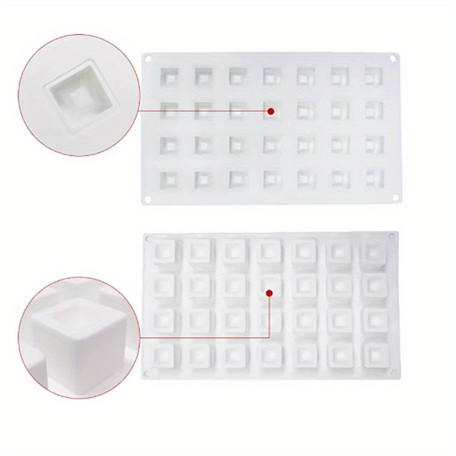 28-Cavity Mini Cube Concave Silicone Mold Little Cube Concave Silicone Mold Chocolate Cube Mold Cake Decoration Tools