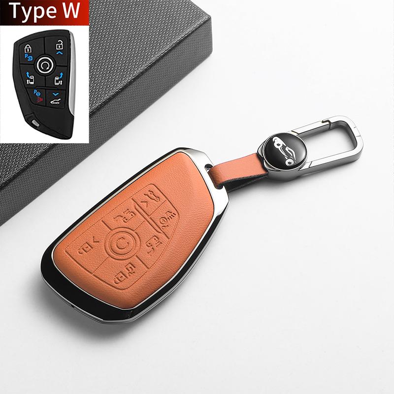 Leather Metal Car Key Case For GL8 PHEV Century Automobile Smart Remote Key Protector Shell Holder Decorative Accessories