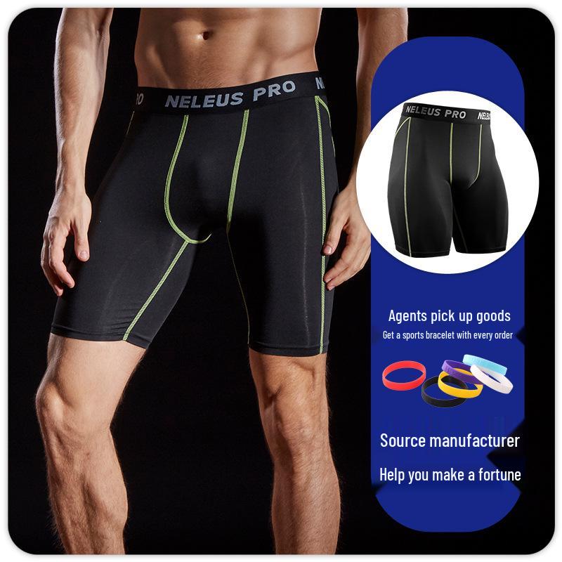 

Мужские быстросохнущие шорты-тайтсы с влагоотводящим эффектом - Эластичный фитнес базовый слой против натирания для бега, баскетбола и тренировок L чёрный