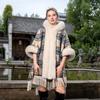 Autumn Winter Plaid Warm Cape Knitted Fuzzy Fur Shawl Tassel Thin Versatile Thickened Coat for Women