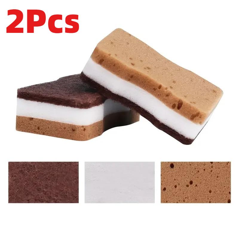 

2-20Pcs Three-Layer Seaweed Cleaning Sponges High-Quality Dishwashing Sponges Kitchen Cleaning Cloths Scrub Pads 2PCS