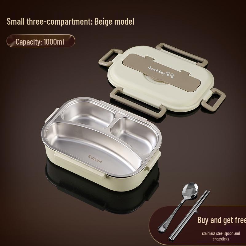 304 Stainless Steel Leak-Proof Insulated Lunch Box for Office and School, Food-Grade Square Bento Box.