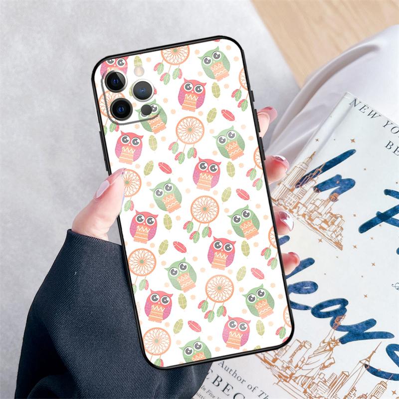 Owl Pattern Phone Case For iPhone 15 16 Pro Max 11 12 13 Mini 14 Pro Max XR 15 16 Plus 16e Cover Coque