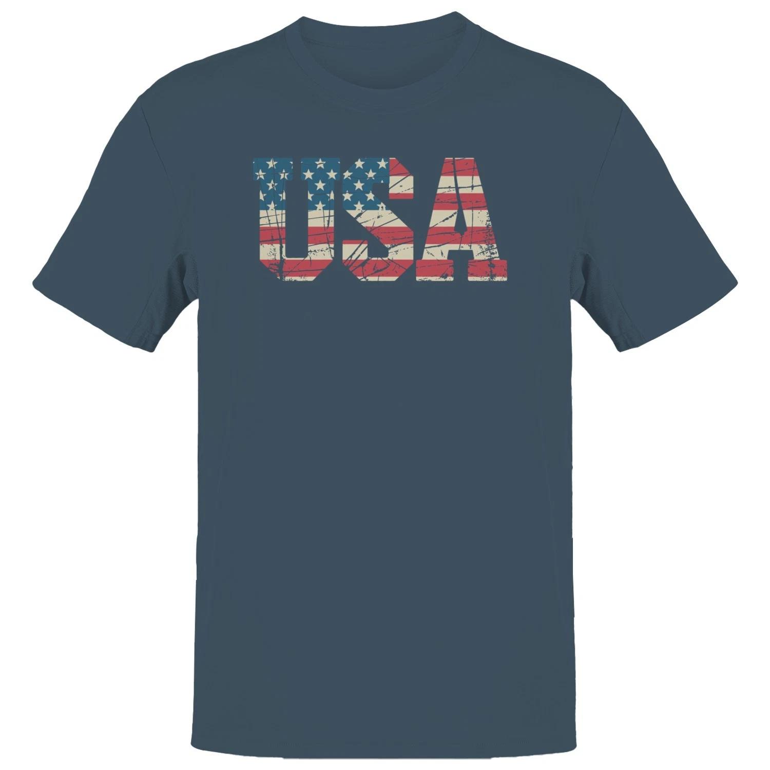 USA Distressed American Flag Men s T-shirt M