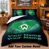 Werder Bremen FC Pattern Bedding 3Pcs Set Custom Name, Bed Sheet And Pillowcases For Home Bedroom