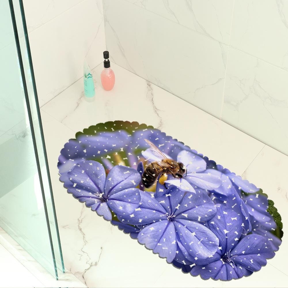Beautiful Plant Map Balcony Bathroom Mat Hydrophobic Non-Slip Door Mat Swimming Pool Public Places Non-Slip Floor Mat