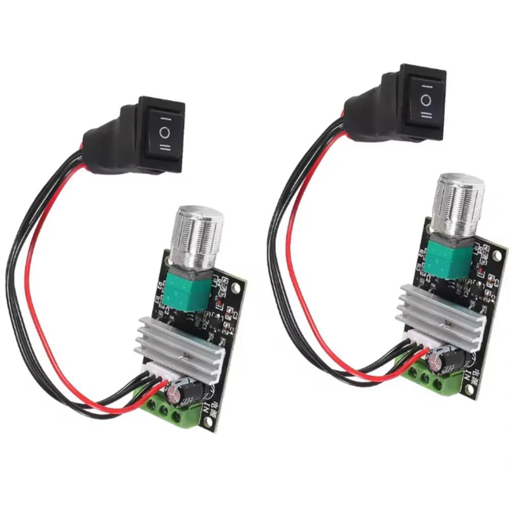2PCS ABS Motor Speed Controller PWM-DC Motor Speed Regulator 6V12V24V 3A Speed Control Switch With Forward And Reverse Rotation