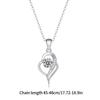 Elegant Heart Pendant Necklace With Moissanites Stone Adjustable Clavicle Chain For Daily Wear Or Special Occasions