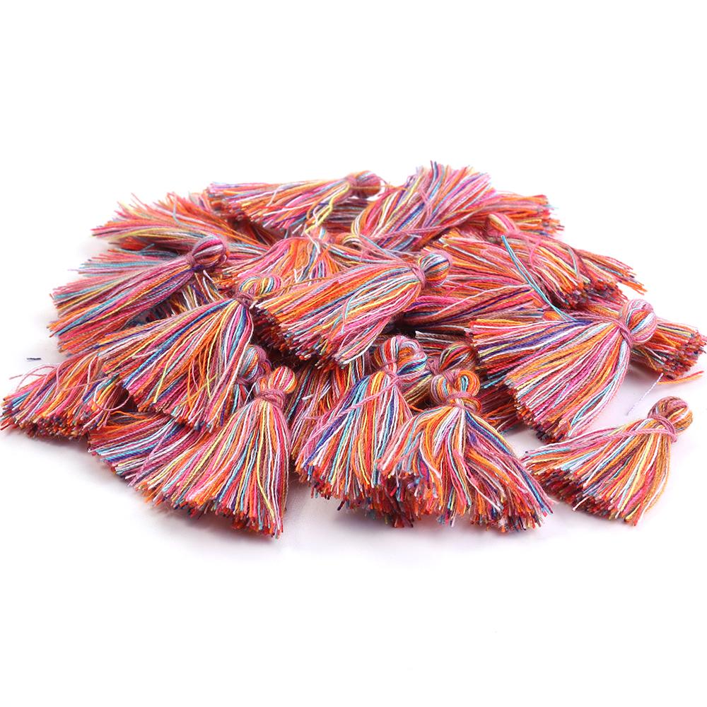 50pcs/lot 30mm Mini Cotton Tassels Colorful Tassel Charms For Jewelry Making DIY Earring Keychain Crafts Decoration Accessories