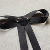 Rhinestone Pearl Bow Blouse Collar Pin Brooch Black Shirt Bowtie Ribbon Bow Tie  For Women Girls