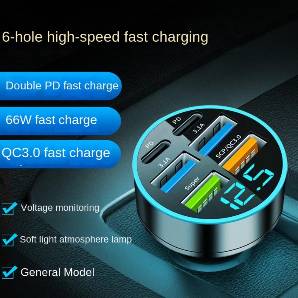 Dual USB Output 5 Ports Car Chargers Fast Charging Car Charger Adapter  Car Accessories
