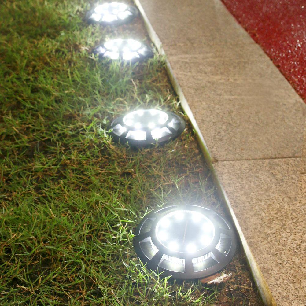 Waterproof Solar Ground Lights for Outdoor Courtyards, Gardens, and Lawns - Landscape Decoration with Ground Insert Option.