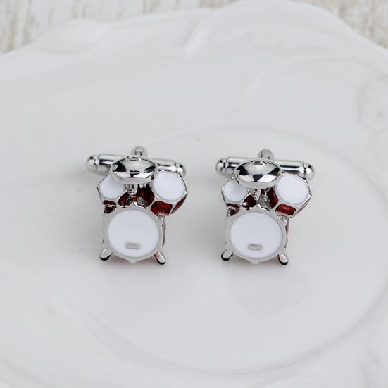 1 Men Wear Cufflinks Drum Shape Pair Banquet Attire Accessories