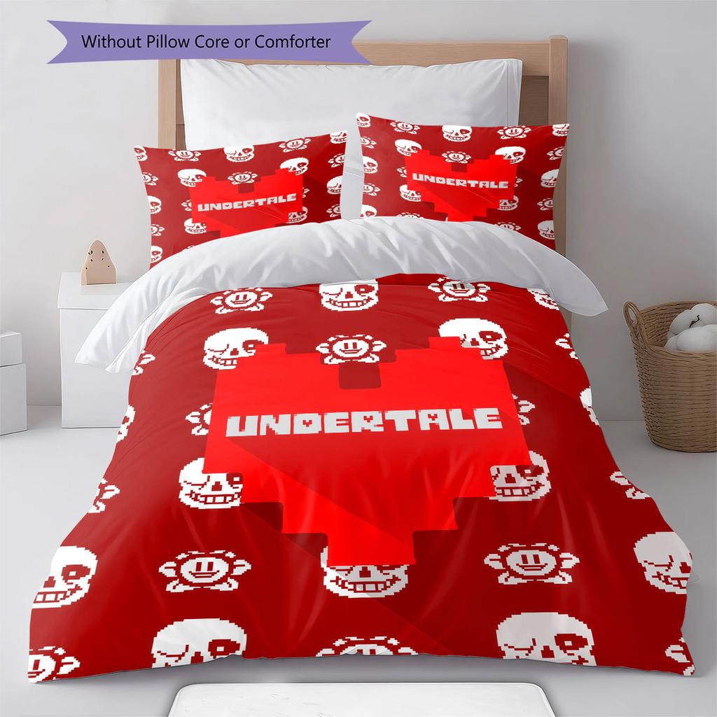 Deltarune Shadow Oath Bedding Quilt Set Quilt Cover Pillowcase Home Decoration Birthday Gift (1 * Duvet Cover + 2 * Pillowcase, Without Core)