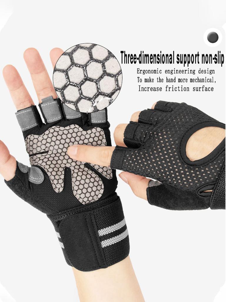 Gewichtheberhandschuhe Handgelenkstütze Atmungsaktiv Rutschfest Sport Fitnessstudiohandschuhe Bodybuilding Powerlifting Fitnesstraining