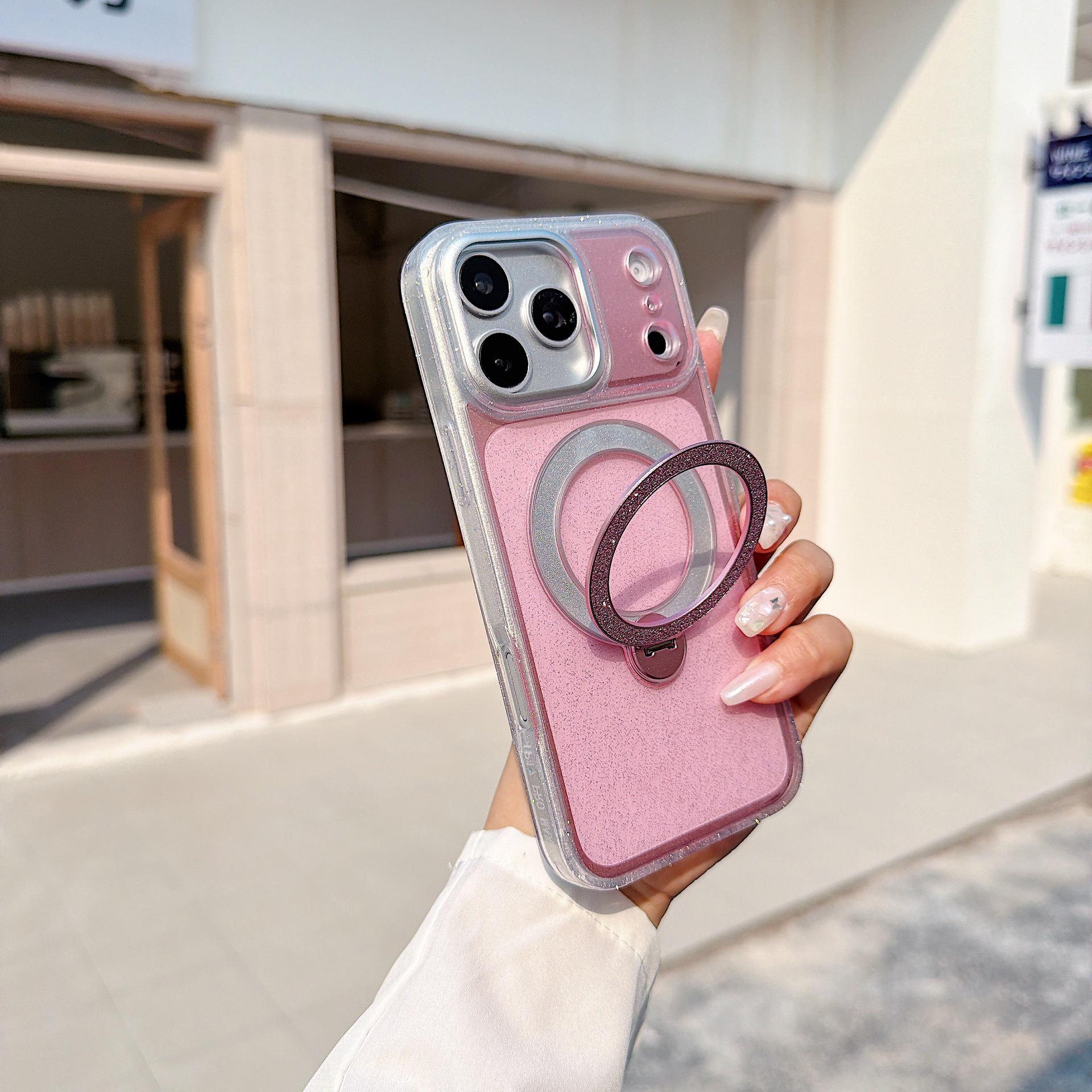 

Compatible iPhone 17 Pro Max Rotating Stand Gradient Glitter Drop-proof Full Coverage Case 16 Plus