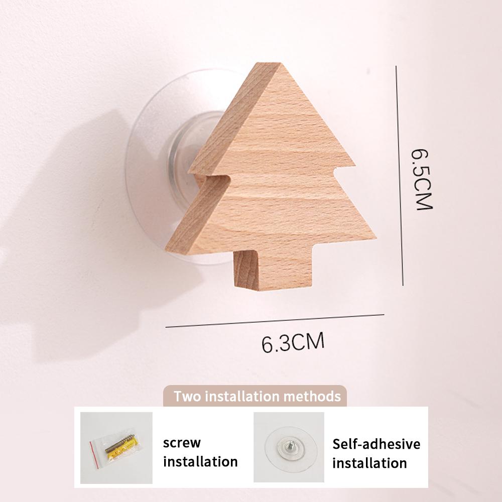 

Wooden Heart Shaped Hooks Creative Home Towel Keychain Decoration Hook Coat Bags Clothes Storage Cute Adhesive Wall Hook Hanger
