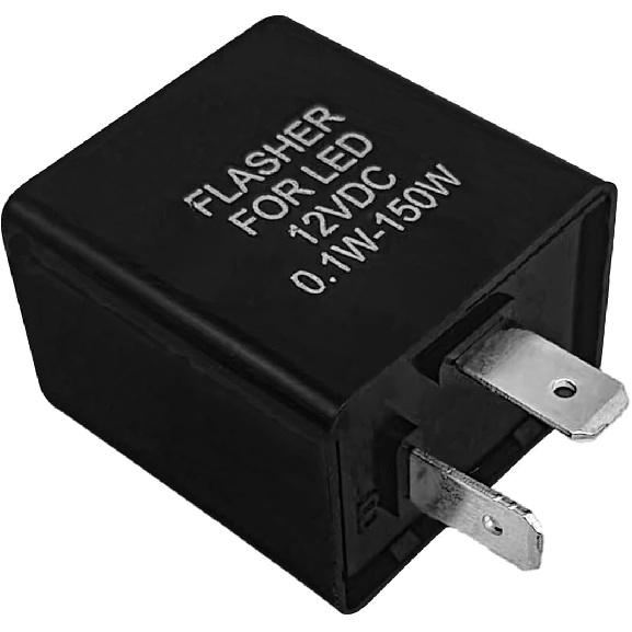 2 Pin 12V Electronic Flasher Relay for LED Turn Signals Compatible with Motorcycle Car SUV Fixes Hyper Flash Hazard Warning Lights Universal Direct
