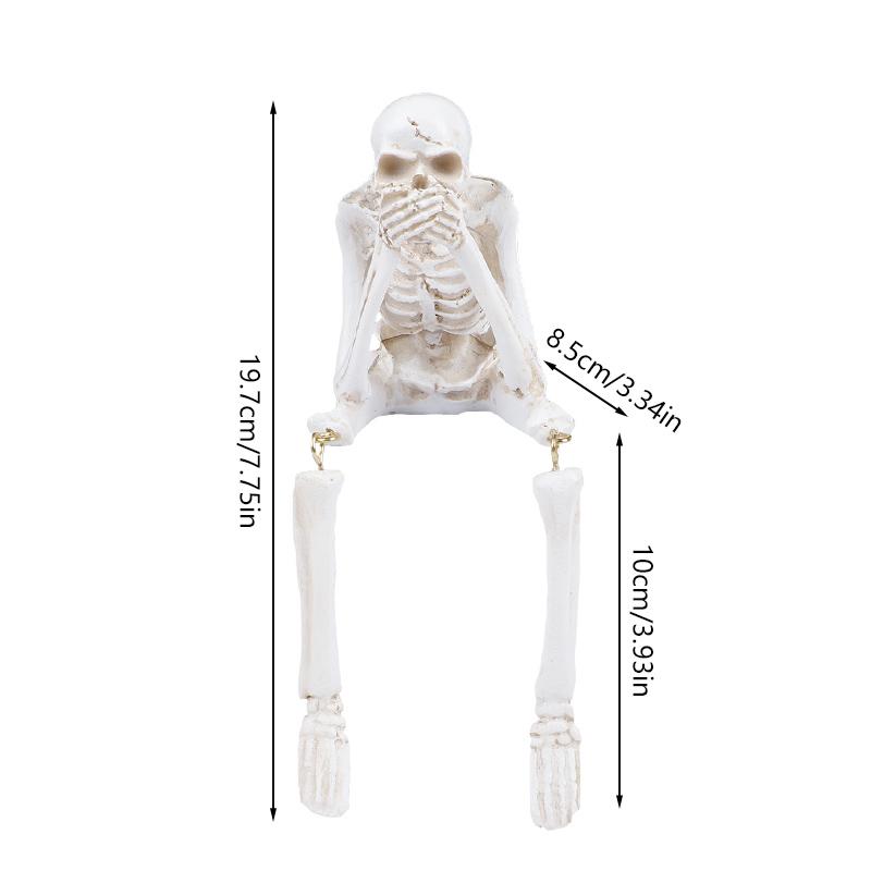 Resin Skeleton Decorations Realistic Skull Figurines for Halloween Party Home Table Decor Ornaments Haunted House Horror Props