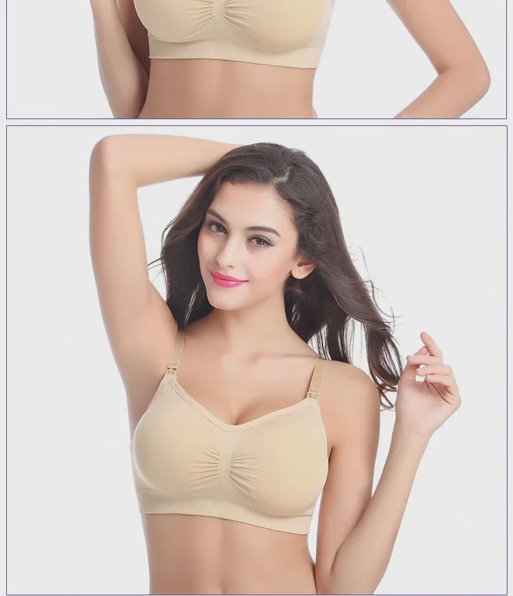 Wire-Free Plus Size Front Closure Nursing Bra for Pregnant Women - Adjustable, Seamless Design for Comfortable Feeding