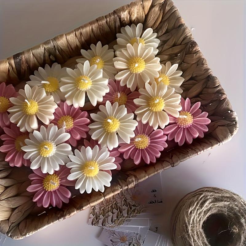 DIY Silicone Candle Mold with Daisy Design, No-Hole and with-Hole Options for Soap, Resin Casting Aromatherapy, Plaster Crafts Home Decor Candle Mold