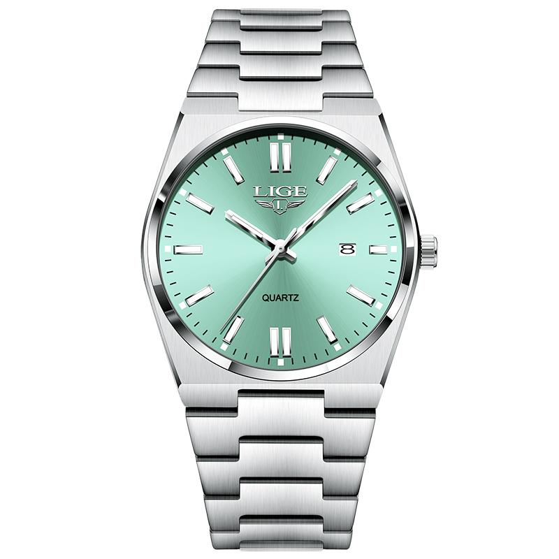 LIGE Men's Watches Steel Sports Fashion Original Quartz Watch for Man Waterproof Luminous Date Clock Reloj Hombre+Box