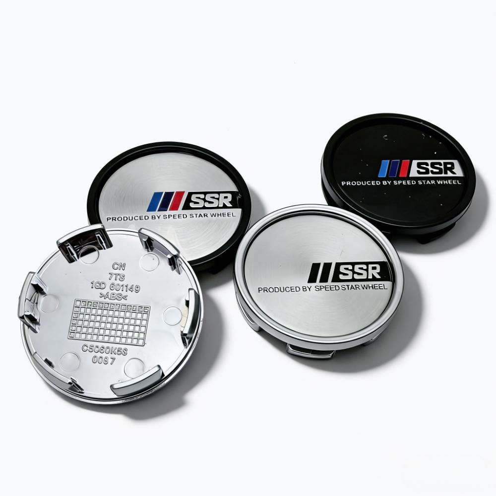 4pcs/Set 58mm 53mm Car Wheel Center Caps With SSR Logo Emblem Badge Wheel Hubcaps Rim Center Dust Cover Replace Hub Accessories