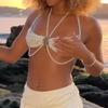 Stylish Pearls Body Necklace Fashionable Waist Chain Bra Chain Portable for Enhancing Curves At Romance Event Wear