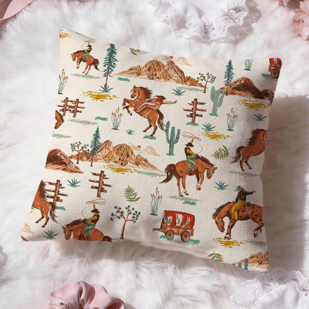 Horse Cushion Cover Premium Comfort Reversible Pillow Cove Two in One Design for Any Room Car Interior