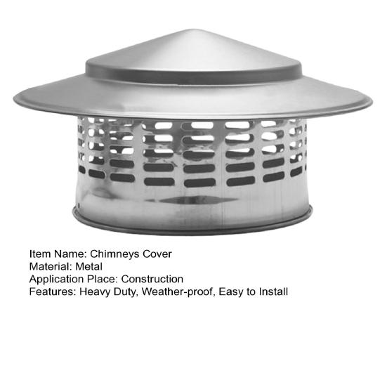 Round Chimneys Cover with Mesh Screen Tapered Top Metal Chimneys Cover Weather-proof