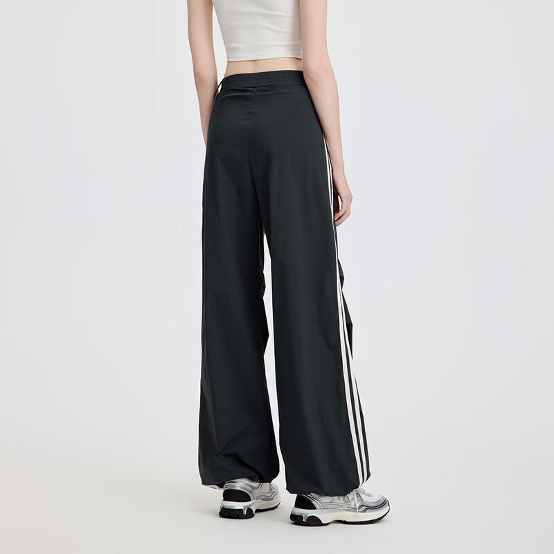 Navigare Women's Sporty Elastic Double Pleat Side Stripe Parachute Pants