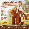 Kids Highland Cow Plush Ride-On Costume