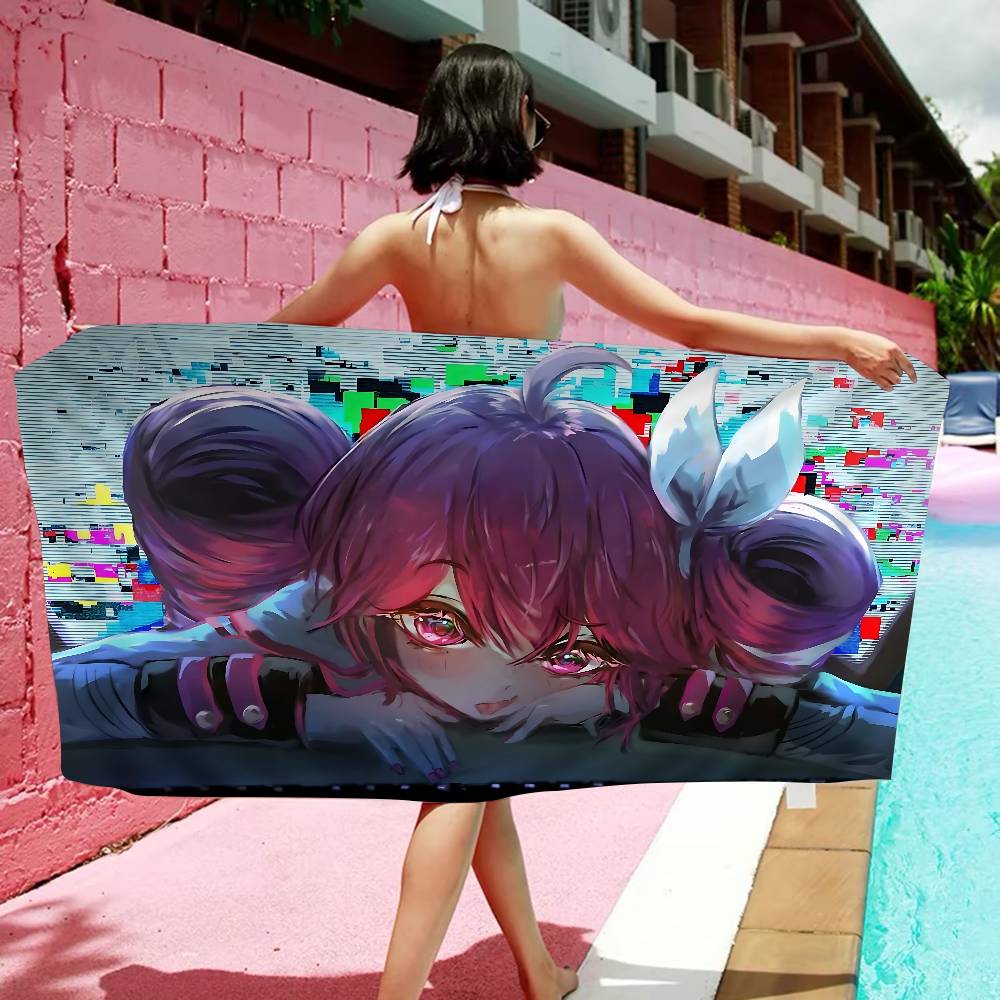 Singer Kasane Teto Microfiber Blanket Quick Drying Beach Towels Oversized Printing Super Absorbent Pool Towel Blanket