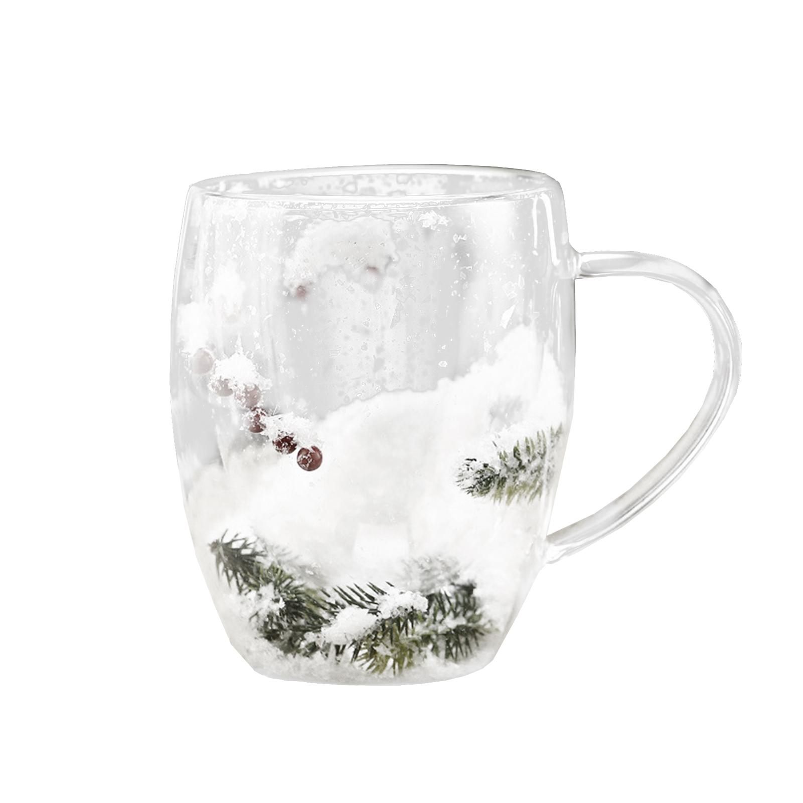 

Christmas milk coffee star cup double-layer insulated high boron glass Christmas cup 201-300ml білий