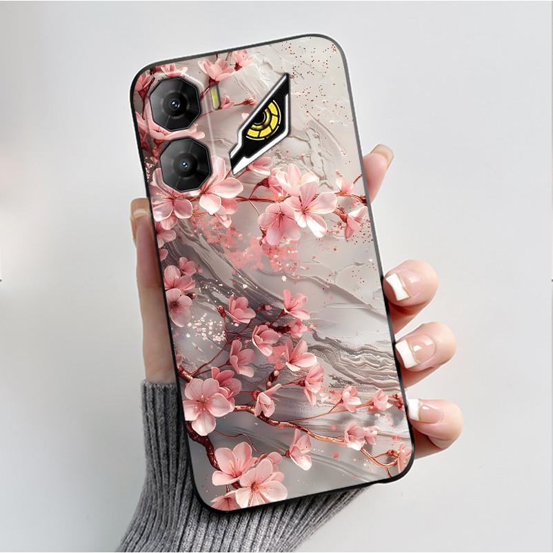 Custodia per Stampa per ZTE Nubia Neo 3 5G Fundas Capa Guscio Nero in Silicone Morbido Copertura ZTE Nubia Neo 3 GT Carina Custodia con Fiore e Cartone Animato
