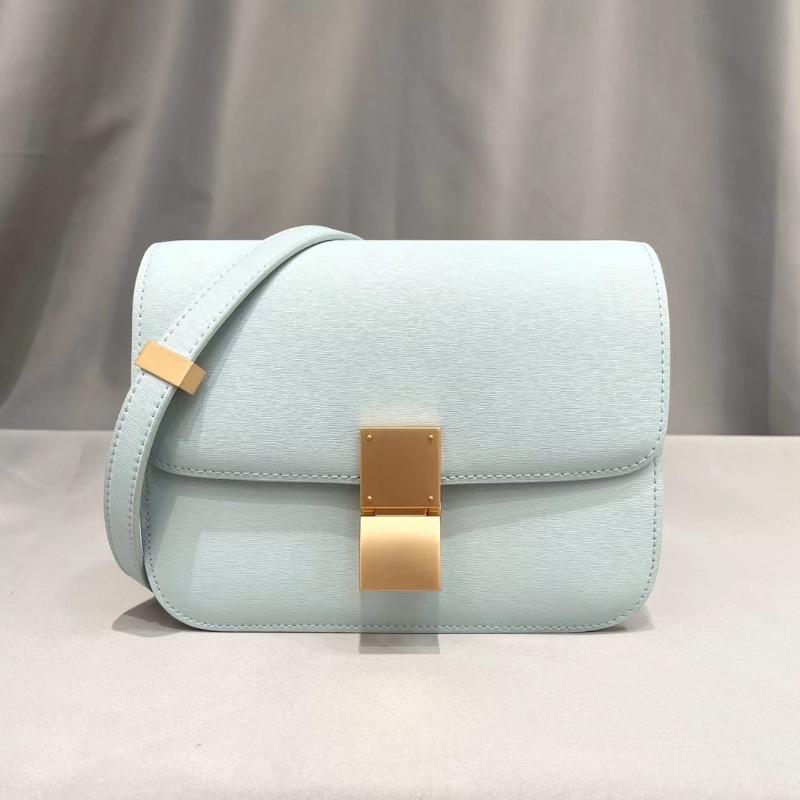 Leather spring and summer new bag women's messenger bag women's box small square bag, women's bag small shoulder tofu bag