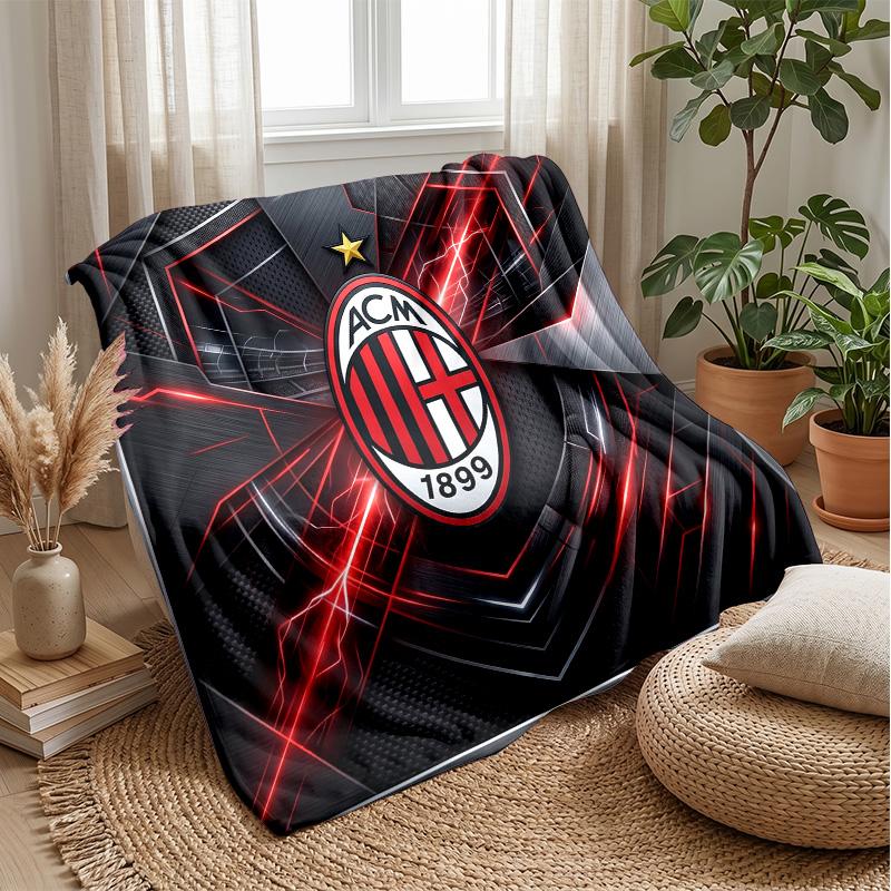 AC Milan Theme blanket Soft Flannel Blanket Plush Throw Blanket Cozy Sofa Bed Blanket for Home Decor