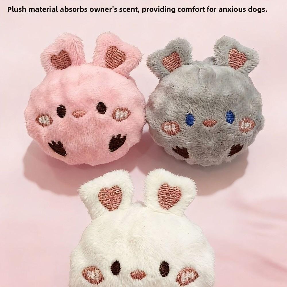 Bunny Shape Plush Dog Toy Ball Colorful Puppy Squeaky Toy Pet Bouncy Ball  Enrichment Exercise