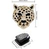 2PCs Golden Bling Leopard Air Freshener Vent Clip Rhinestone Car Decoration Interiors Accessory