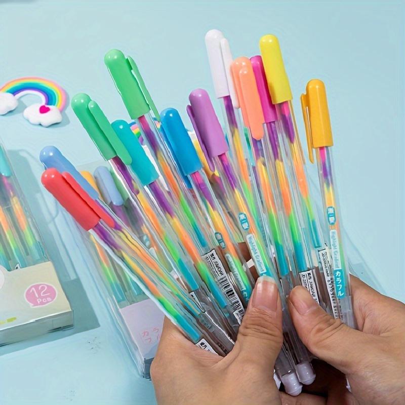 Sparkling Rainbow Gradient Gel Pens - Vibrant Glitter Colors for Art & Crafts