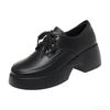 Luxus Damen Lederschuhe Mode Dicksohlige Schnür-Loafer Mittleres Alter Bequemschuhe Lässiger Leichter Damenschuh