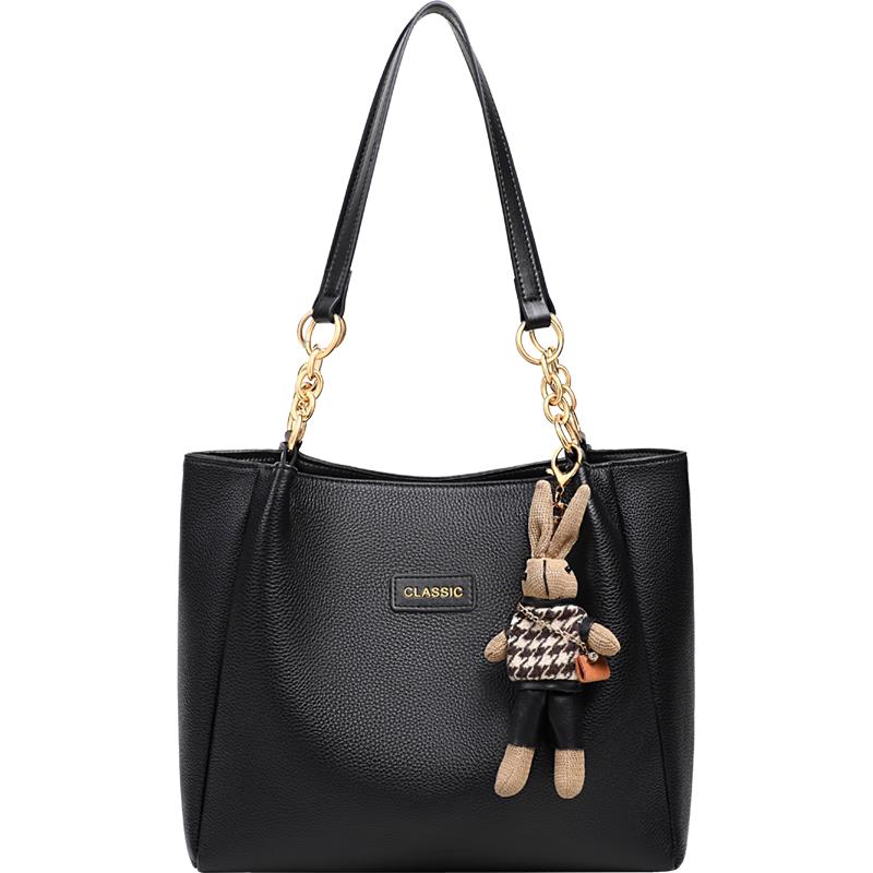 Элегантная большая кожаная сумка-тоут через плечо Large